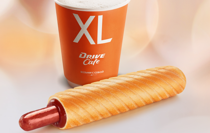 Рекламная акция АЗС Газпромнефть «При покупке Кофе XL Френч-дог за 1 рубль»
