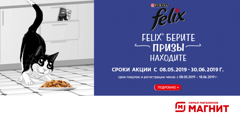 Рекламная акция Феликс «Felix берите - призы находите» в Магнит