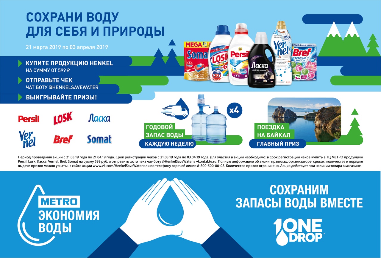 Рекламная акция Henkel «Сохрани воду для себя и природы» в Метро