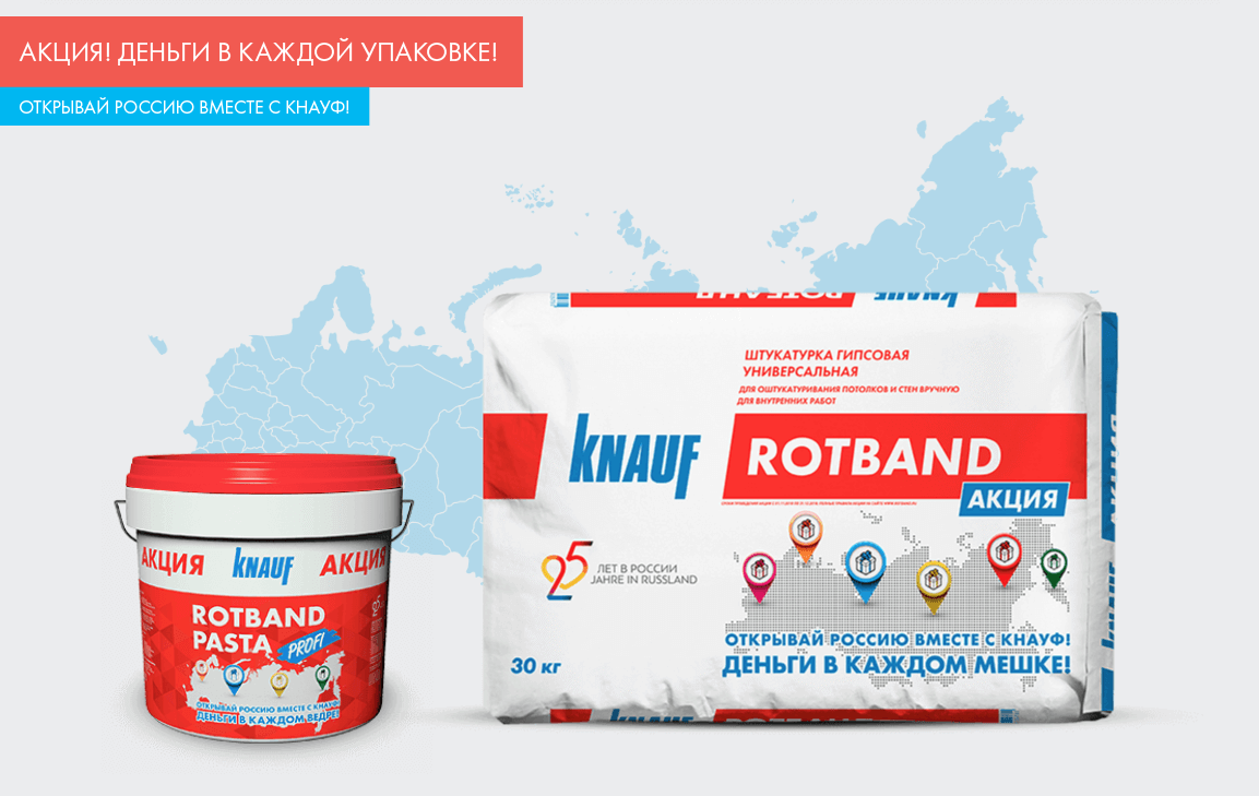 Рекламная акция Ротбанд «Открывай Россию вместе с КНАУФ!»