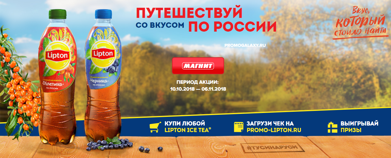 Рекламная акция Lipton Ice Tea «Путешествуй со вкусом по России» в Магнит